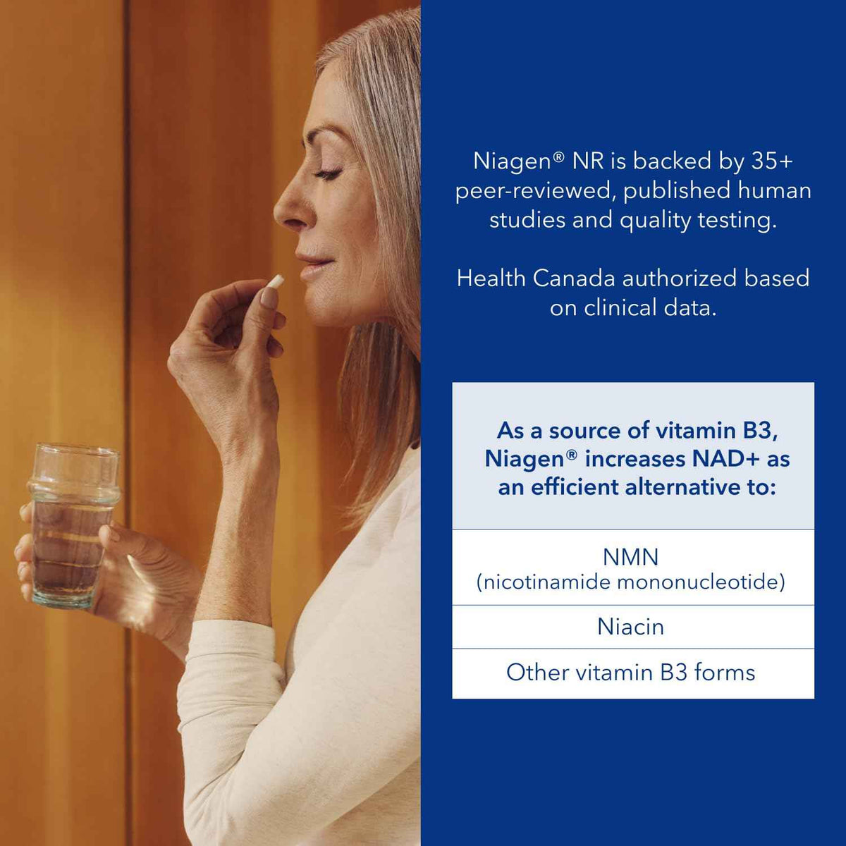 NAD Supplement 300mg per Serving - 30 Day Supply, Clinically Proven to Increase NAD+, Patented Nicotinamide Riboside, Cellular Health & Energy Metabolism, Health Canada Licenced, 30 Capsules 🍁 All In One Marketplace Canada