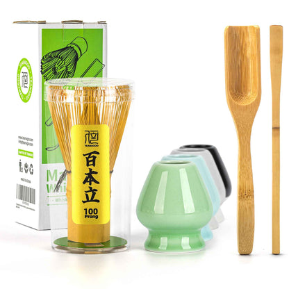 TEANAGOO MA-01 Japanese Matcha Ceremony Accessory, Matcha Whisk (Chasen), Traditional Scoop (Chashaku), Tea Spoon, Whisk Holder, The Perfect Set to Prepare a Traditional Cup of Matcha. 🍁 All In One Marketplace Canada