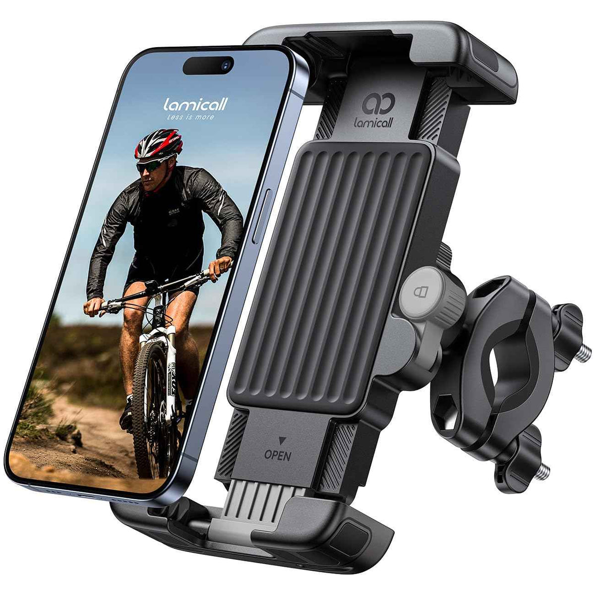 Lamicall Bike Motorcycle Phone Mount - [1s Quick Lock] Bike Phone Holder Clip, [Stable Handlebar Clamp] Bicycle Scooter Handlebar Clamp for iPhone 16 17 Pro Max Plus Air, S26 Ultra All Large 🍁 All In One Marketplace Canada