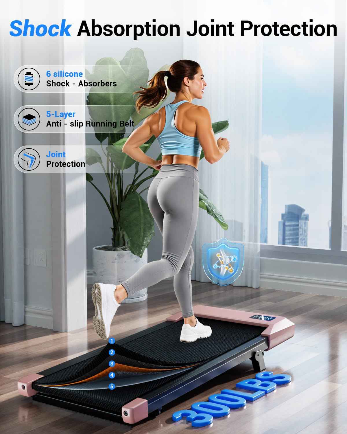 Superun Walking Pad,6% Manual Incline Walking Pad Treadmill,Under Desk Treadmill for Home Office, with App & Remote,2.5HP Quiet,LED Display,300 lbs Capacity 🍁 All In One Marketplace Canada