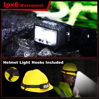 Headlamp Rechargeable 2 Packs,2000 Lumen Super Bright Motion Sensor 16 Modes (Individual Control) LED Headlamp,Waterproof Lightweight Flashlight Hard Hat Light for Outdoor Camping Fishing Running 🍁 All In One Marketplace Canada