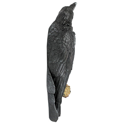 Design Toscano The Raven's Perch Halloween Gothic Decor Wall Sculpture, 46 cm, Polyresin, Full Color