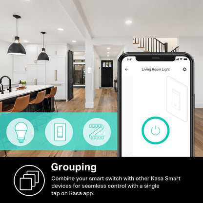 Kasa Smart Single Pole Dimmer Switch by TP-Link (HS220) -Dimmer Light Switch for LED Lights, Works with Alexa and Google Home, 1-Pack , White ( Packaging May Vary ) 🍁 All In One Marketplace Canada