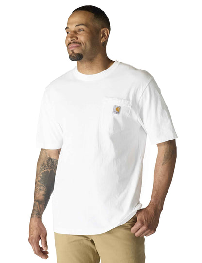 Carhartt Men's K87 Workwear Short Sleeve T-Shirt (Regular and Big & Tall Sizes), White, Large 🍁 All In One Marketplace Canada