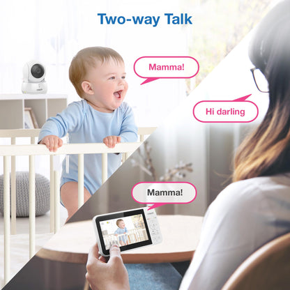 VTech VM924-2 Pan & Tilt Video Baby Monitor with 2 Cameras, 5" LCD Screen, Up to 17 Hrs Video Battery Life(2600 mAh), 1.33x Zoom, Night Vision, Best-in-Class 1000ft Range, Soothing Sounds, 2-Way Talk 🍁 All In One Marketplace Canada