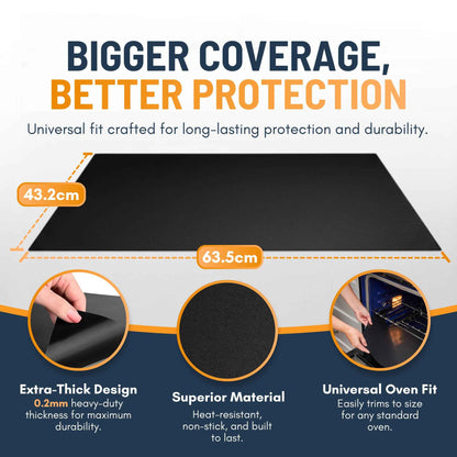 Oven Liners for Bottom of Oven - 2 Pack Large Heavy Duty Mats, 17”x25” Non-Stick Reusable Liner for Electric, Gas, Toasters, Grills - BPA & PFOA Free Kitchen Accessory to Keep It Clean (Black) 🍁 All In One Marketplace Canada