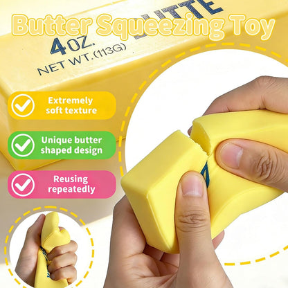 2Pcs Cute Butter Stress Balls,Slow Rebound Realistic Soft Butter Stick Fidget,Slow Rising Portable for Adults Anxiety & Stress Relief (Yellow) 🍁 All In One Marketplace Canada