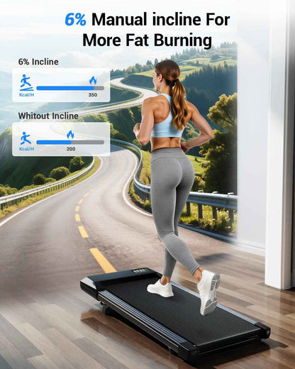 Superun Walking Pad,6% Manual Incline Walking Pad Treadmill,Under Desk Treadmill for Home Office, with App & Remote,2.5HP Quiet,LED Display,300 lbs Capacity 🍁 All In One Marketplace Canada