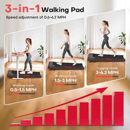 Walking Pad, FOUSAE 3 in 1 Max 6.2 MPH Treadmill for Home with Double Frame 330 LB Weight Capacity, Powerful 2.5 HP Wider Belt Walking Pad with 9% Incline, 12 HIIT Programes, Magnetic Remote Control 🍁 All In One Marketplace Canada