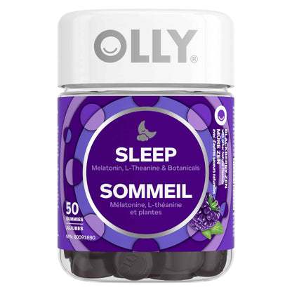 OLLY Sleep Gummy Supplement helps promote a healthy sleep cycle Blackberry Zen with melatonin, L-Theanine & botanicals 25 day Supply, 50 gummies 🍁 All In One Marketplace Canada