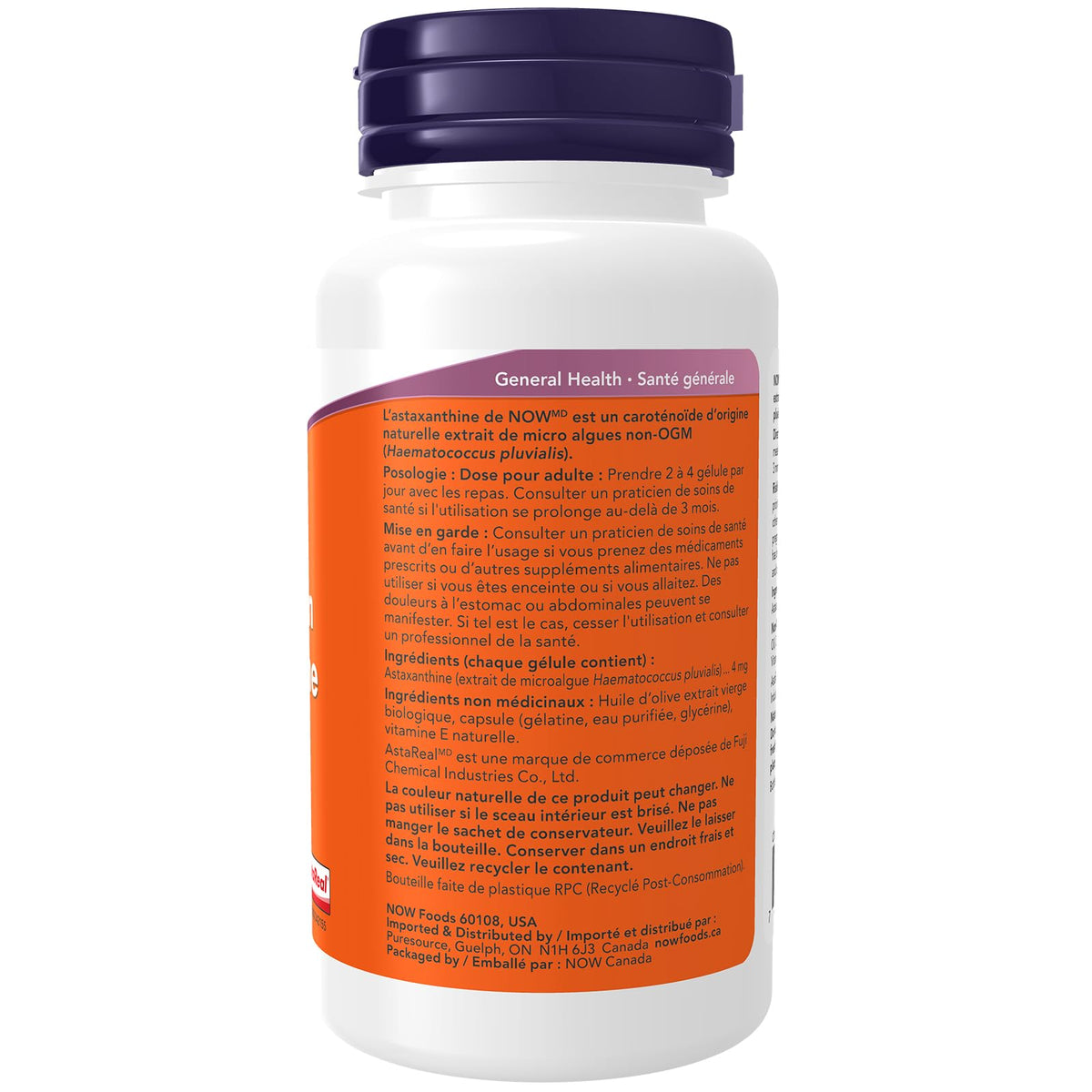 NOW Supplements, Astaxanthin 4 mg derived from Non-GMO Haematococcus Pluvialis Microalgae and has naturally occurring Lutein, Canthaxanthin and Beta-Carotene, 90 Softgels 🍁 All In One Marketplace Canada