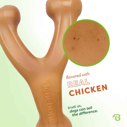Benebone Wishbone Durable Dog Chew Toy for Aggressive Chewers, Real Chicken, Made in USA, Medium 🍁 All In One Marketplace Canada
