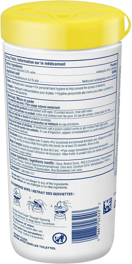 Wet Ones Antibacterial CitrusScent Hand Wipes| Travel | Hand Sanitizer Wipes, Travel Essentials, 40‑Count Canisters, Pack of 6 🍁 All In One Marketplace Canada