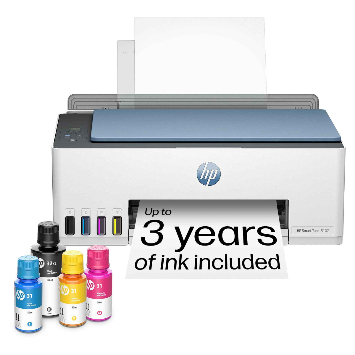 HP Smart Tank 5102 Wireless All-in-One Refillable Printer, Scanner, Copier with up to 3 Years of Ink Included, Best for Home, Cartridge-Free. 🍁 All In One Marketplace Canada