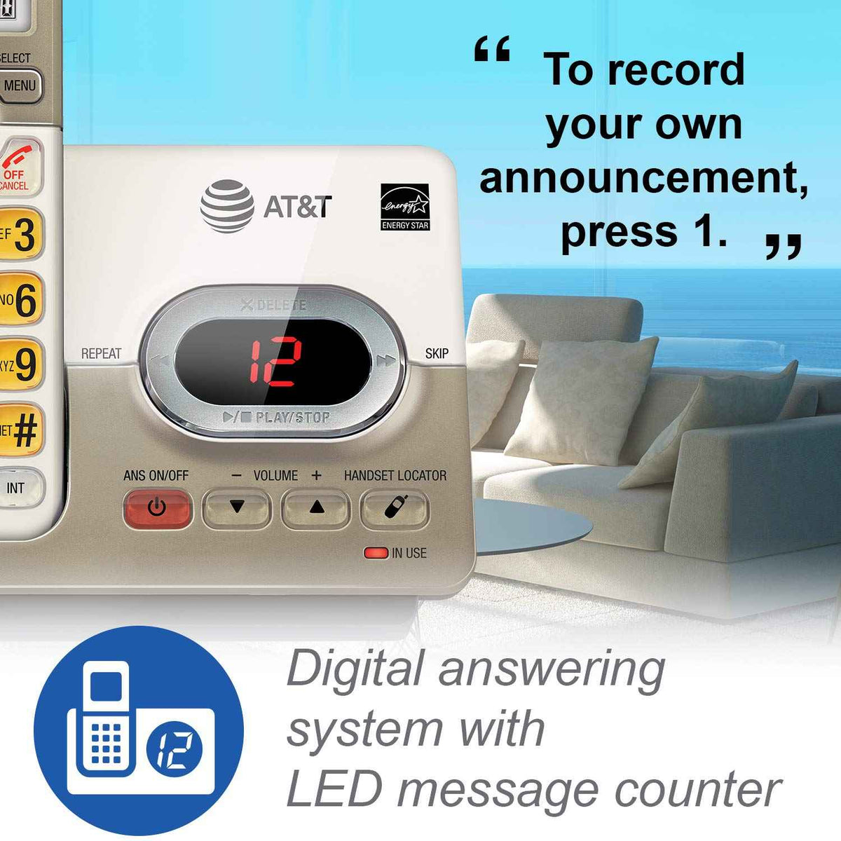 AT&T EL52303 3-Handsets Cordless Phone System with Answering System, Caller ID/Call Waiting - DECT 6.0 - Upto 14 Minutes Recording Time 🍁 All In One Marketplace Canada