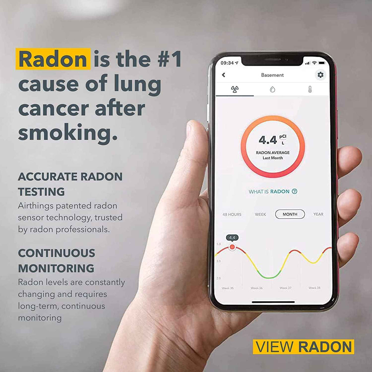 Airthings View Radon 2989 - Radon Monitor (Radon, Humidity, Temp) with WiFi & Calm Tech Display 🍁 All In One Marketplace Canada
