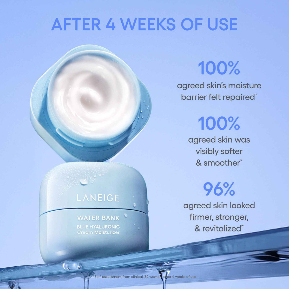 LANEIGE Water Bank Blue Hyaluronic Cream Moisturizer Refill: Hydrating Korean Face Cream with Squalane & Ceramide for Skin Barrier Support, Dermatologist-Tested 🍁 All In One Marketplace Canada