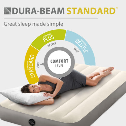 INTEX 64102E Dura-Beam Standard Single-High Air Mattress: Fiber-Tech – Full Size – 10in Bed Height – 600lb Weight Capacity – Pump Sold Separately 🍁 All In One Marketplace Canada