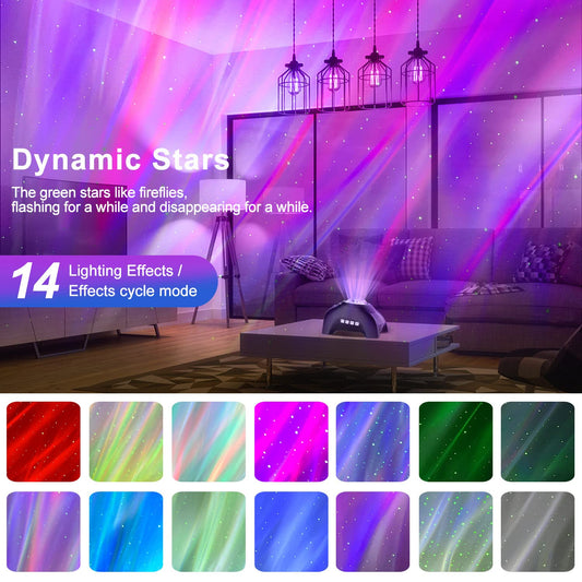 Northern Lights Aurora Projector,CIMELR Star Projector Music Bluetooth Speaker and White Noise,Galaxy Light with Remote Control, Night Light for Bedroom, Room Decor, Ceiling, Gift for Kids Adults 🍁 All In One Marketplace Canada