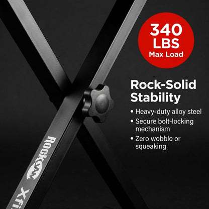RockJam KB100 Adjustable Padded Keyboard Bench, X-Style, Black 🍁 All In One Marketplace Canada