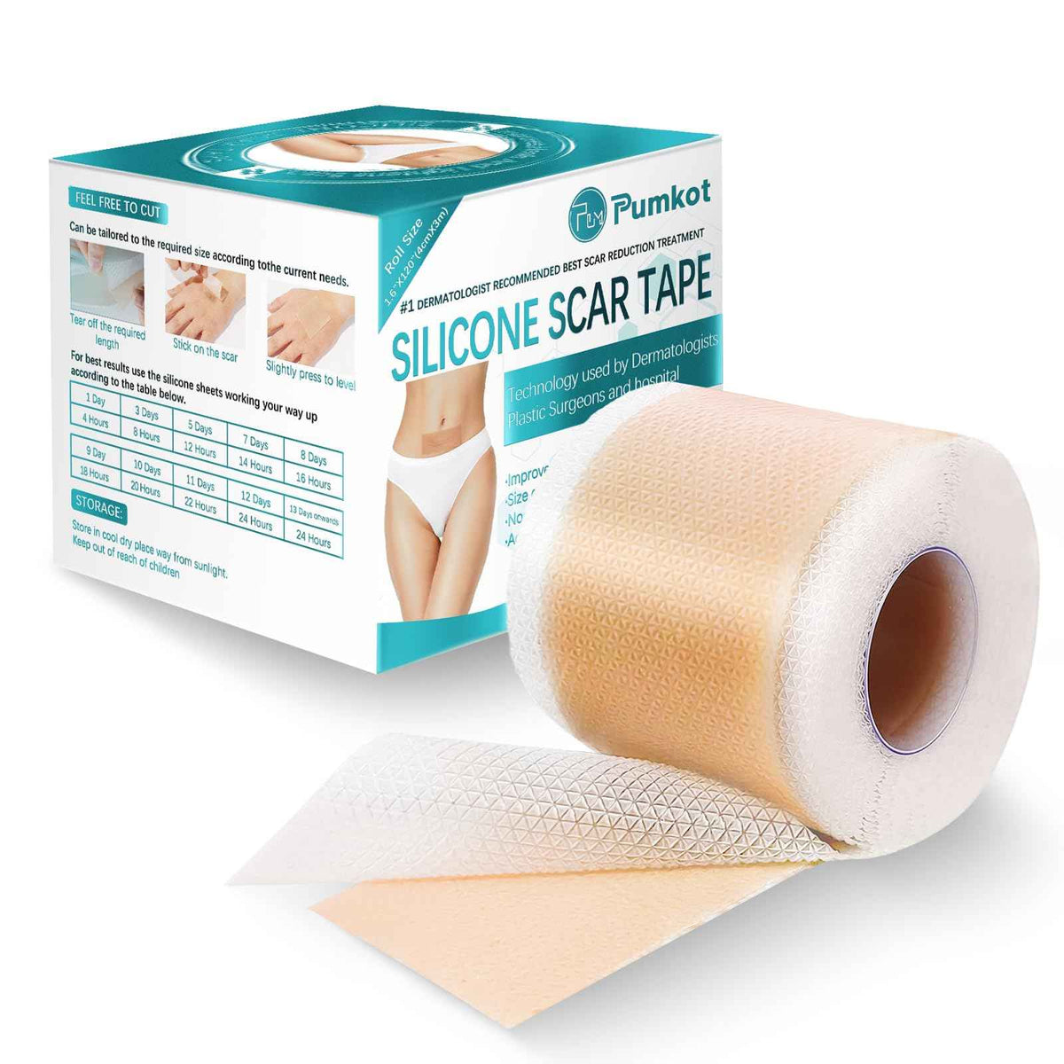 Pumkot Silicone Scar Sheets, Silicone Scar Tape(1.6” x 120” Roll-3M) 🍁 All In One Marketplace Canada