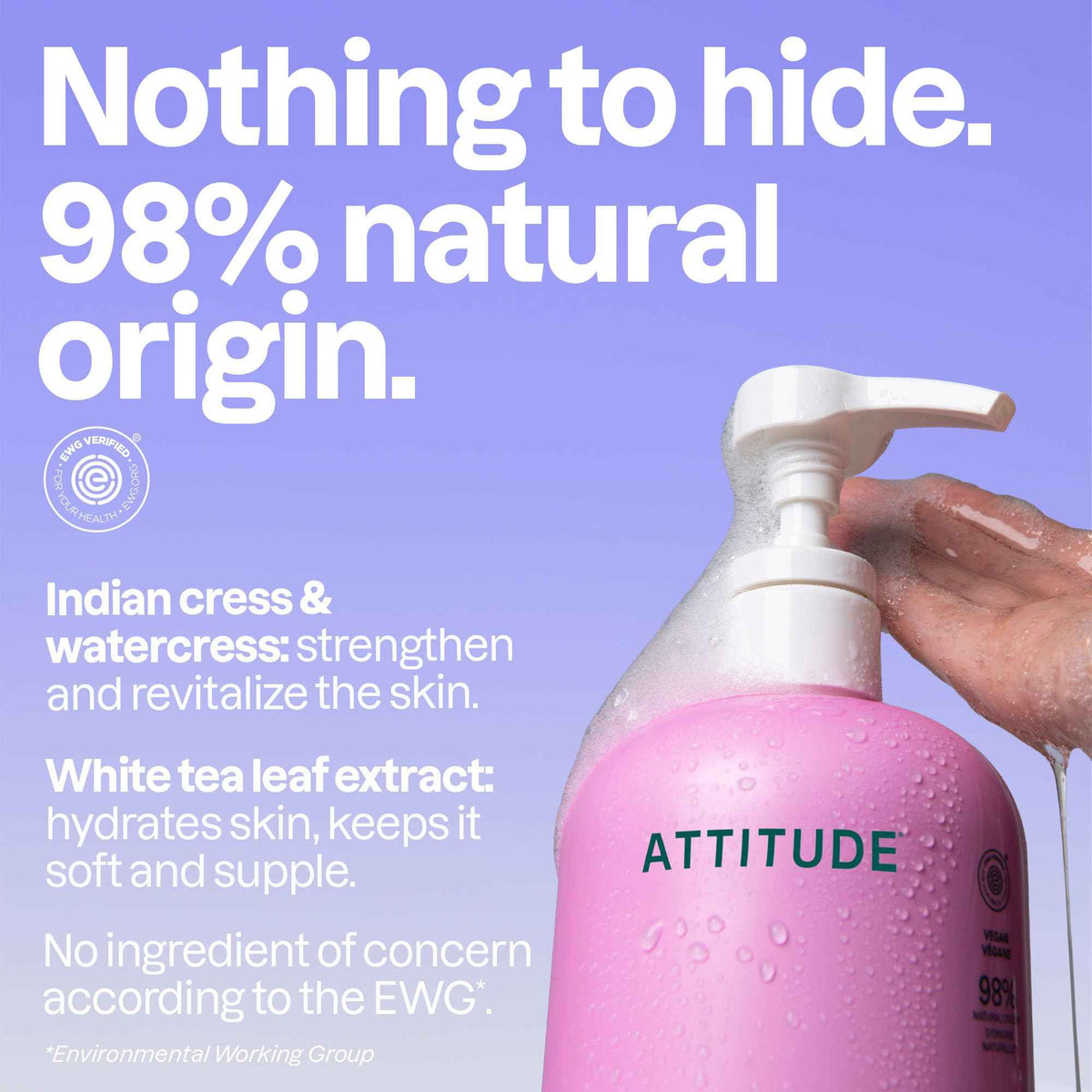 ATTITUDE Body Wash, Made in Canada, EWG Verified Shower Gel, Dermatologically Tested, Plant and Mineral-Based, Vegan Personal Care Products, White Tea Leaves, 946 mL 🍁 All In One Marketplace Canada