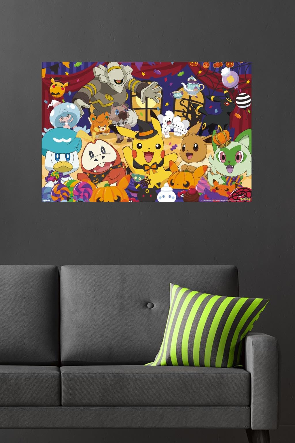 Pokémon: Halloween Party- Group Wall Poster, 34L" x 22.4W", Premium Unframed Version