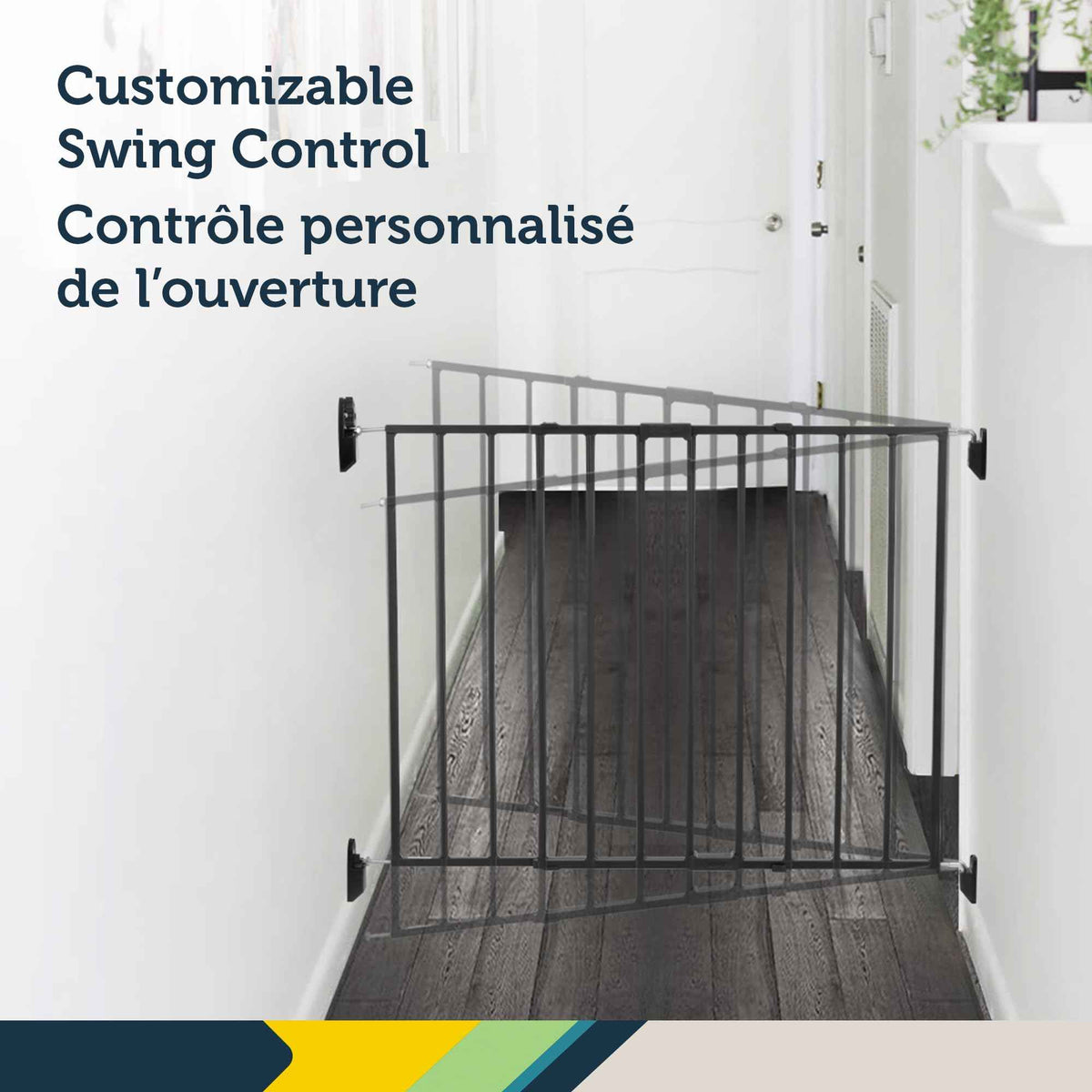 Safety 1st Top of Stairs Expanding Metal Baby Gate – Hardware-Mounted for Stairs, Hallways & Doors, Adjustable 27”-42” Wide, Pet & Dog Gate, Black 🍁 All In One Marketplace Canada