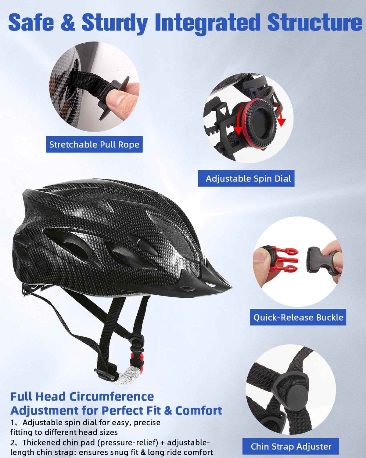 Zacro Bike Helmet Adult Men Women - CPSC Safety Certified Lightweight Bicycle Helmet with Detachable Sun Visor, Mountain Bike Helmet Suitable for Men Women Adults Youth 🍁 All In One Marketplace Canada