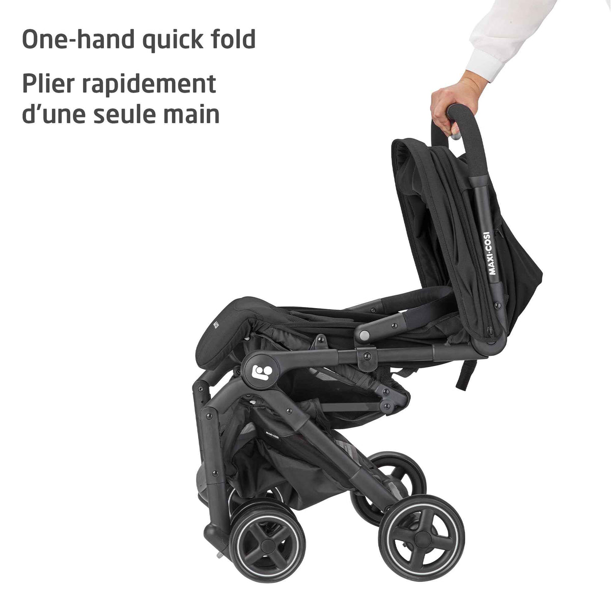 Maxi-Cosi Lara Ultra Compact Stroller, Airplane Carry-on Compliant for travel, Lightweight, one-hand fold, large storage, inludes travel bag Essential Black 🍁 All In One Marketplace Canada