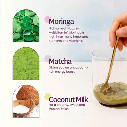 Blume Matcha Coconut Superfood Latte – Organic Matcha Green Tea from Shizuoka Japan, Moringa Leaf & Coconut Milk Latte Mix, Caffeine & L-Theanine for Energy & Focus, Zero Sugar, Vegan - 25 Servings 🍁 All In One Marketplace Canada