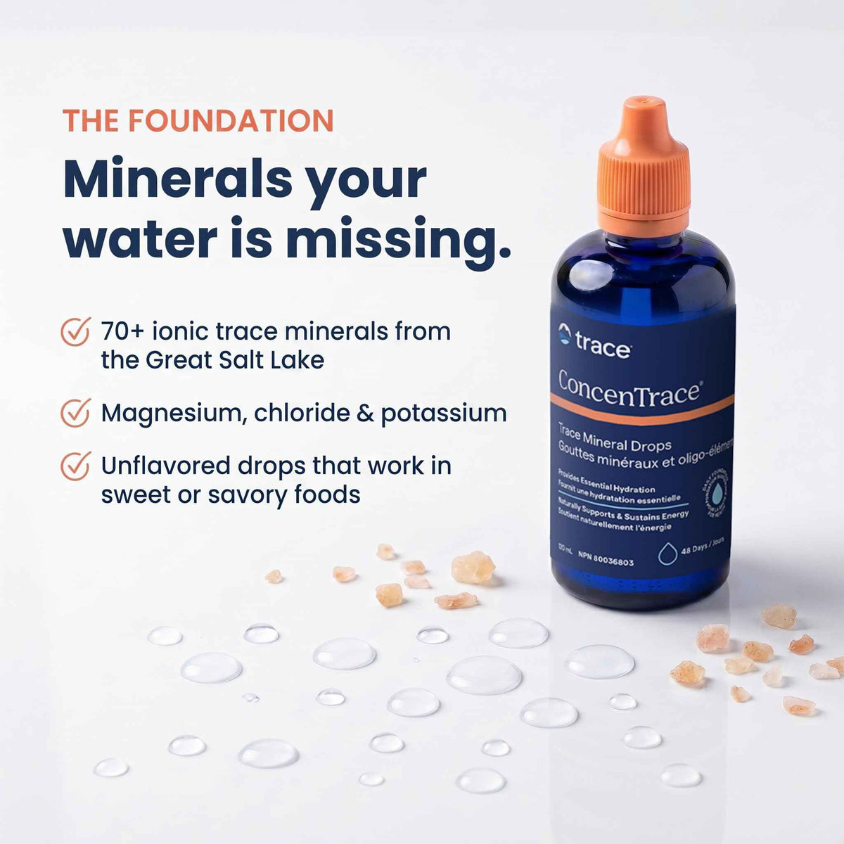 Trace Minerals ConcenTrace Drops | Ionic Liquid Magnesium, Chloride, Potassium | Full Spectrum Minerals | Low Sodium | Energy, Electrolytes, Hydration | 120 ML, 48 Day Supply 🍁 All In One Marketplace Canada