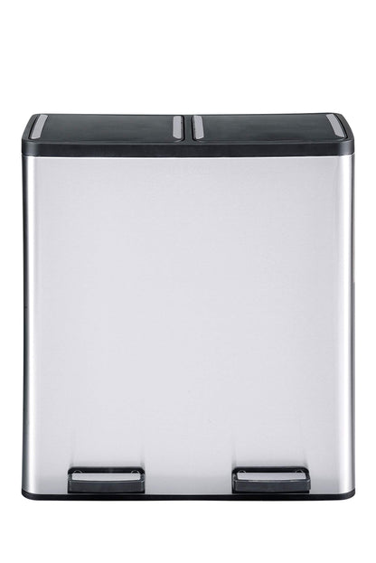 The Step N' Sort 18.5 Gallon Extra Large Capacity, Soft-Step, Dual Trash and Recycling Bin with Removable Inner Bins. Silver 🍁 All In One Marketplace Canada