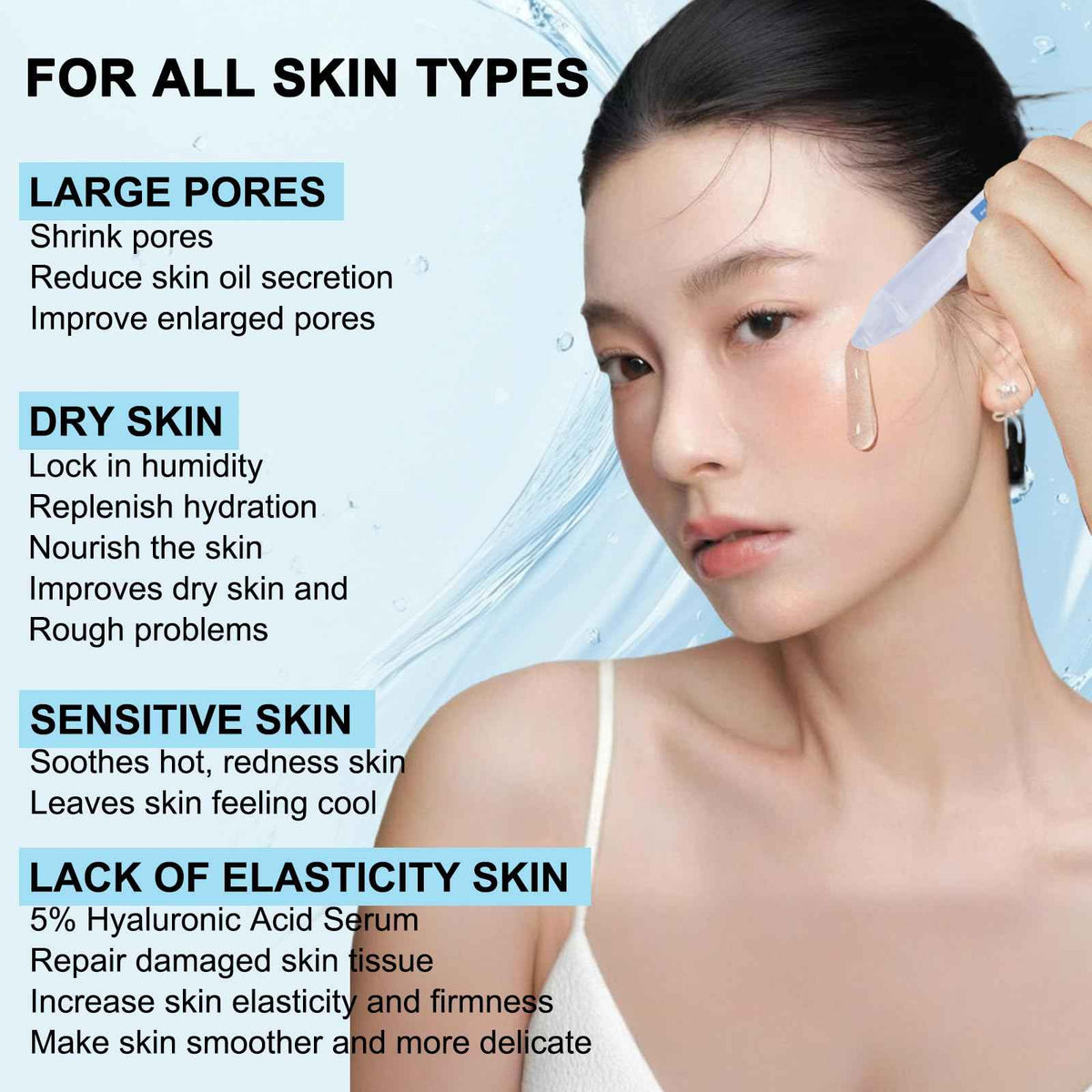 5% Hyaluronic Acid Serum Ultra Moisturizing & Elastic Skin - Wake Nature Perfection Hyaluronic Acid - Anti-Aging Serum for Face Single-Use Vials Skincare - Repair Sensitive Skin (1.5 ml)*30 🍁 All In One Marketplace Canada