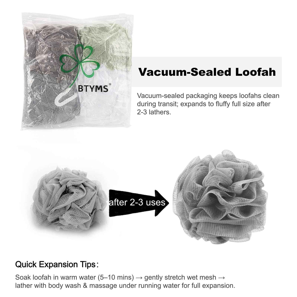 BTYMS Bath Sponge Shower Loofahs 60g Mesh Pouf Bath Scrunchies Body Wash Puff Shower Puff - Pack of 4 🍁 All In One Marketplace Canada