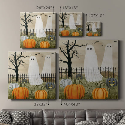 Renditions Gallery Modern Canvas Wall Art Pictures for Office Decorations Halloween Hunted Pumpkin Patch Premium Wall Hanging Wooden Artwork for Livingroom Kitchen Paintings - 32"X32" LT508