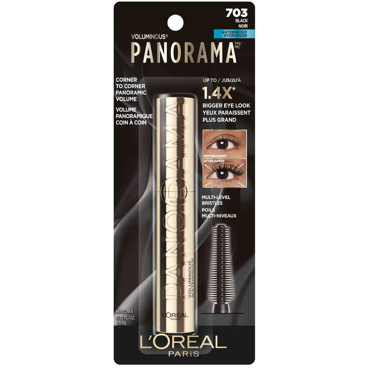 L'Oreal Paris Voluminous Panorama Mascara, Volumizing & Waterproof Mascara, Up to 1.4x Bigger-Looking Eyes, Black, 9.9 mL 🍁 All In One Marketplace Canada