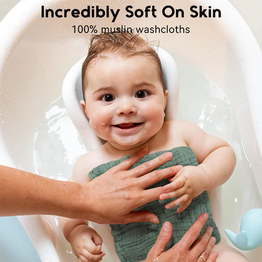 Unnivoll Muslin Burp Cloths Baby 12''X12'',Baby Washcloths 6 Pack, 100% Cotton Baby Wash Cloths Absorbent and Soft for Newborn Infants Kids Boys Girls Multicolor 🍁 All In One Marketplace Canada