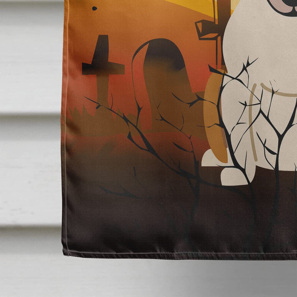 Caroline's Treasures BB4401CHF Halloween Bull Terrier Red White Flag Canvas House Size, Large, Multicolor