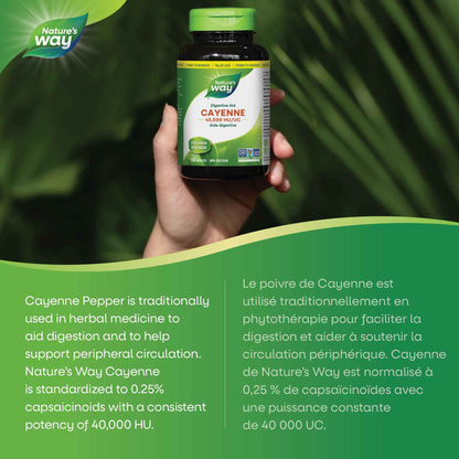 Nature’s Way Cayenne 40,000 HU – Herbal Digestion & Peripheral Circulation Supplement – Cayenne Pepper Capsules – Vegetarian, Non-GMO – 180 Capsules 🍁 All In One Marketplace Canada