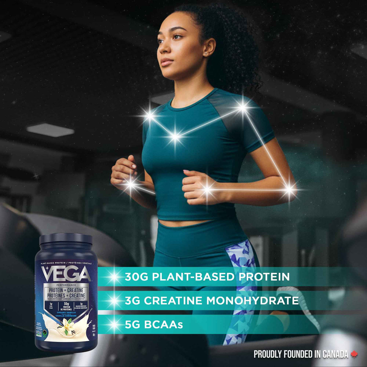 Vega Protein + Creatine, 28g Plant Based Protein Powder with Creatine for Muscle Recovery – Vanilla,18 Servings, 864 grams 🍁 All In One Marketplace Canada