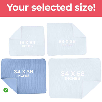 Utopia Bedding (Pack of 4) Waterproof Incontinence Pads Quilted Washable & Absorbent Bed Pad for Adults and Kids 34 x 36 inches (Blue) 🍁 All In One Marketplace Canada