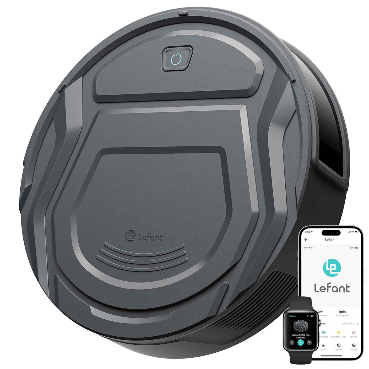 Lefant M210Pro Robot Vacuum Cleaner, 6 Cleaning Modes, 200 Mins Runtime, 4000Pa Suction, SmartSense Technology, Multi-Surface Cleaning, Ideal for Pet Hair and Hard Floor 🍁 All In One Marketplace Canada