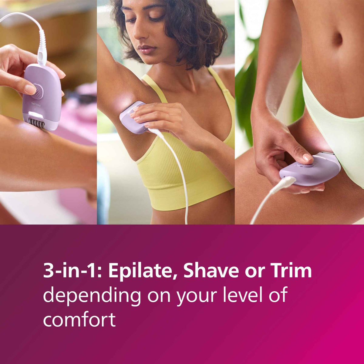 Philips Epilator Series 4000, 3-in-1 with Shaver and Trimming Attachments for Women, LED Light, 2 Speed Settings, 4 Accessories, BRE257/04 🍁 All In One Marketplace Canada