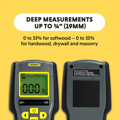 General Tools MMD7NP Moisture Meter, Pinless, Digital LCD with Tricolor Bar Graph 🍁 All In One Marketplace Canada