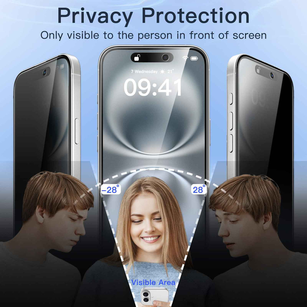 JETech Privacy Screen Protector for iPhone 16 6.1-Inch, Anti-Spy Tempered Glass Film with Easy Installation Tool, 2-Pack 🍁 All In One Marketplace Canada