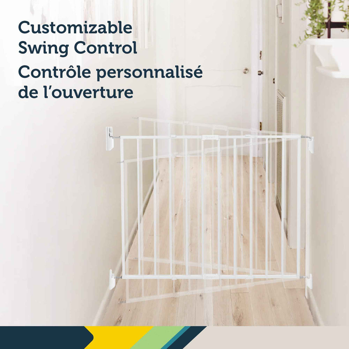 Safety 1st Top of Stairs Expanding Metal Gate, White, Adjustable Width 27"-42" Height 28" (GA090CWHOF2) 🍁 All In One Marketplace Canada