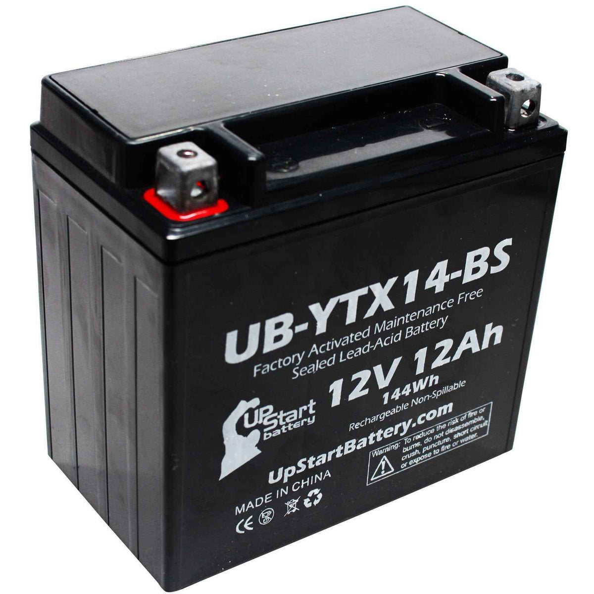 YTX14-BS Battery - Motorcycle Battery, ATV Battery 12V 12AH, UTV, 4 Wheeler, Snowmobile, Powersports Batteries - Compatible with Honda Rancher 350, Buell Blast, Yamaha - Sealed Lead Acid 12 Volt AGM 🍁 All In One Marketplace Canada