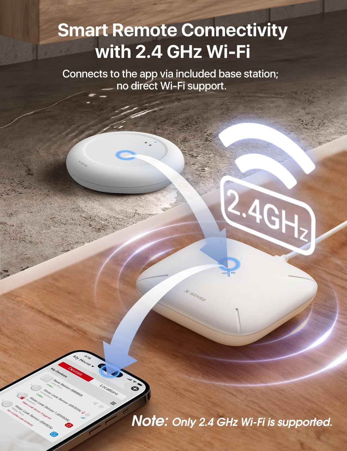 X-Sense Wi-Fi Water Leak Detector Kit, Smart Water Sensor Alarm with App Alerts and Ultra-Slim Design, Water Alarm Leak Detector for Basements, 4 Water Sensors and 1 Base Station, Model SWS0A41 🍁 All In One Marketplace Canada