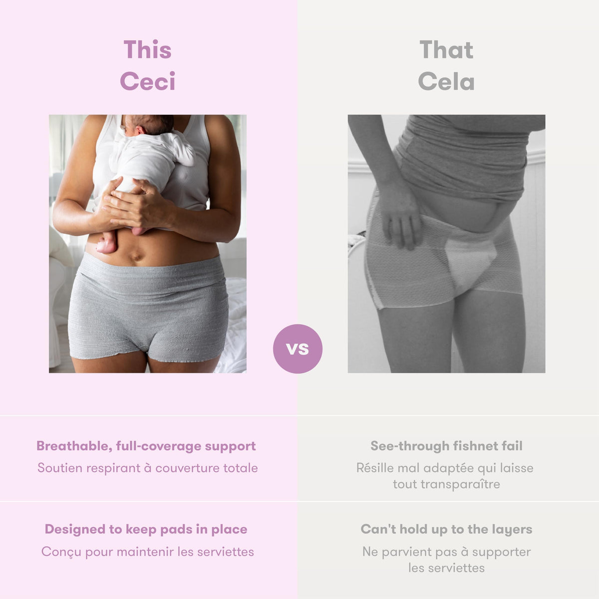 Frida Mom Postpartum Disposable Underwear, Microfiber Boyshort Cut Underwear - Size Regular (8ct) Grey 🍁 All In One Marketplace Canada